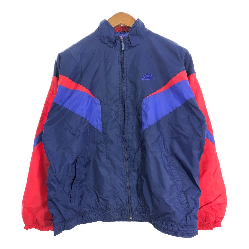 90年代 NIKE ナイキ ナイロンジャケット ネイビー (メンズ XL) 中古 古着 S8451