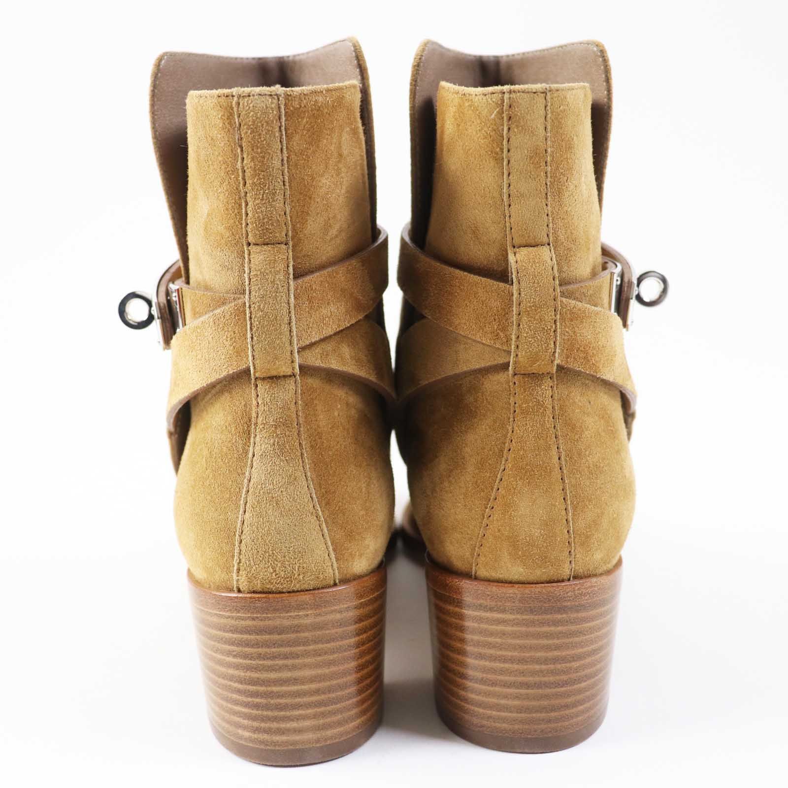 極美品】HERMESエルメスショートブーツダークブラウンスエード35.5 