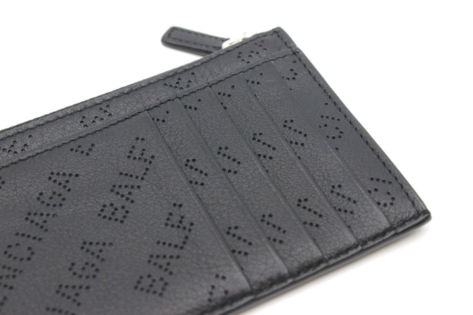 バレンシアガ 640535 フラグメントケース ジップ コインケース カードケース レザー ブラック 黒 パンチング  ◇バレンシアガ◇640535/フラグメントケース/ブランド/財布/カードケース 即日発送】バレンシアガ 紛らわしく コインケース