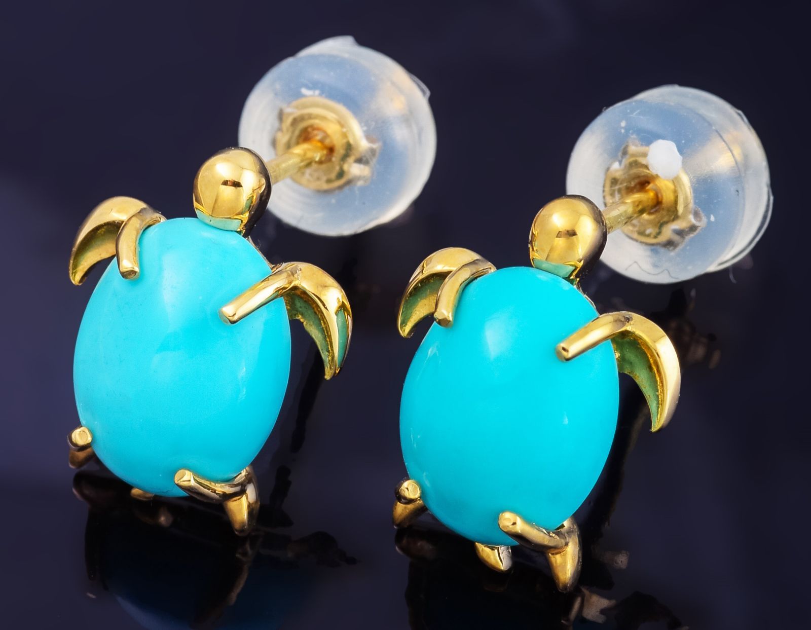 K18 トルコ石 ピアス 亀モチーフ 品番p22-40 - メルカリ