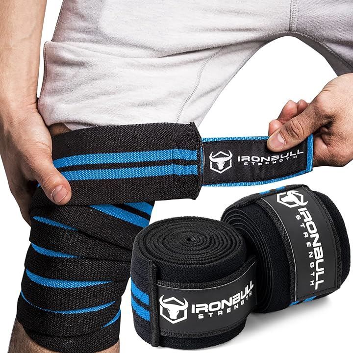Iron Bull Strength ニーラップ 1組 80インチ 伸縮性膝と肘のサポート