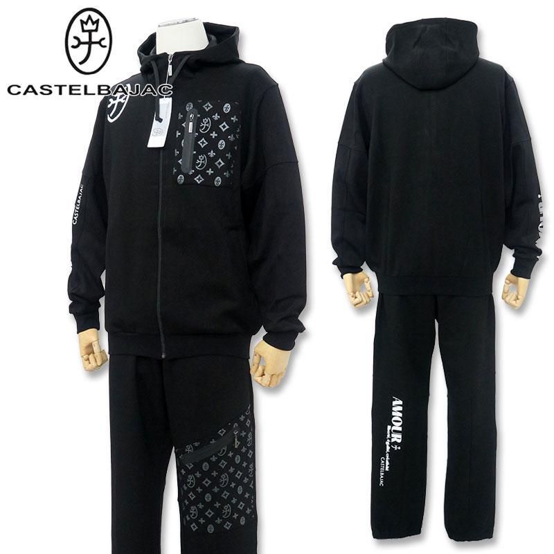 CASTELBAJAC ブラック ナイロンセットアップ CASTELBAJAC ブラック 裏地メッシュナイロンジャケット サイズ3