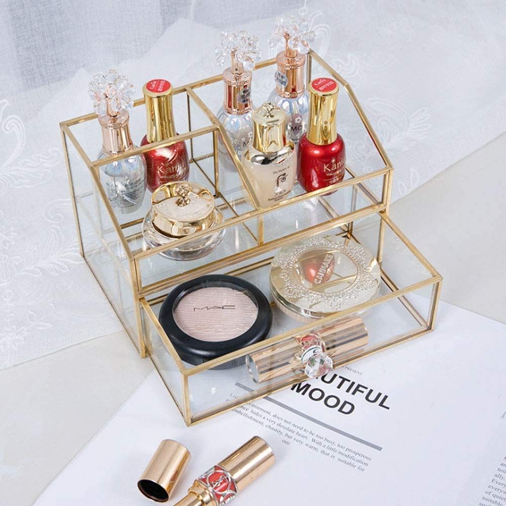 ガラス 化粧品収納ラック 強い耐久性 整理簡単 化粧品収納