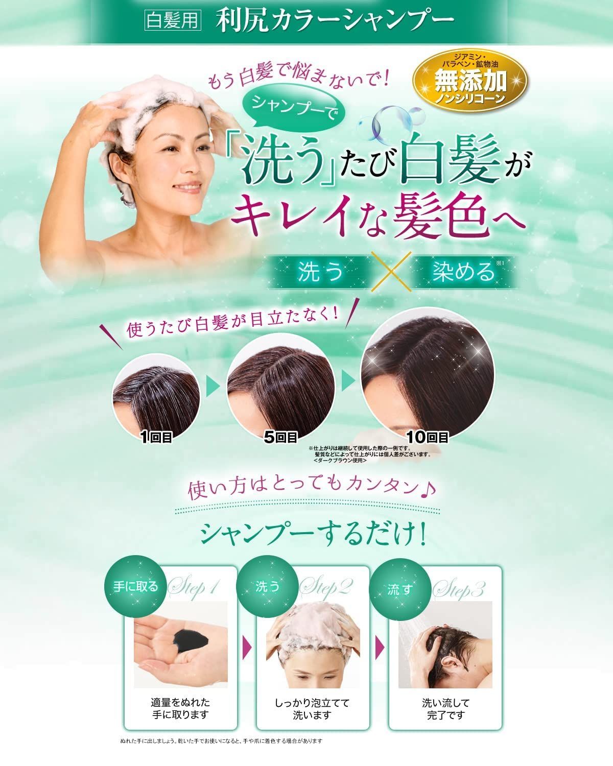 利尻カラーシャンプー ダークブラウン 500ml+カラーケア