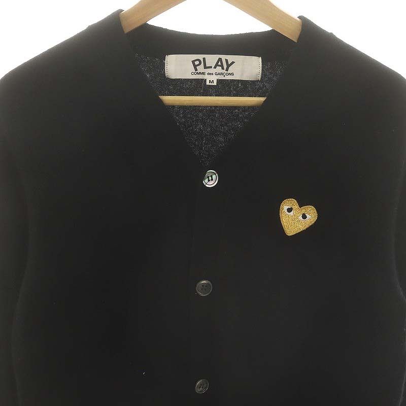 PLAY COMME des GARÇONS カーディガン ニット ブラック M COMME des GARCONS PLAY プレイ コムデギャルソン カーディガン