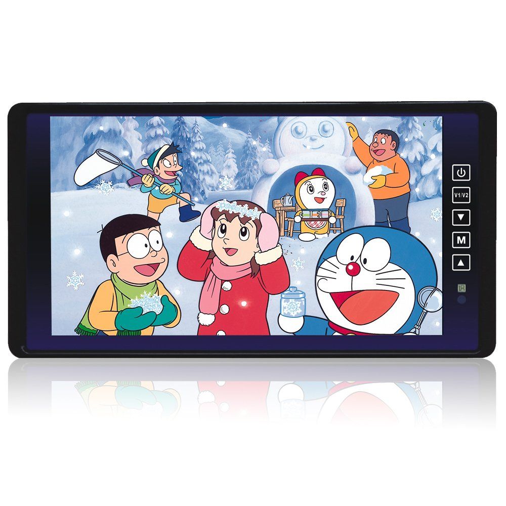 LOSKAルームミラーモニター 9インチタッチボタン12V 24V対応 解像度800 480 AV1 AV2系統映像入力 バックカメラ連動機能バックミラーモニター