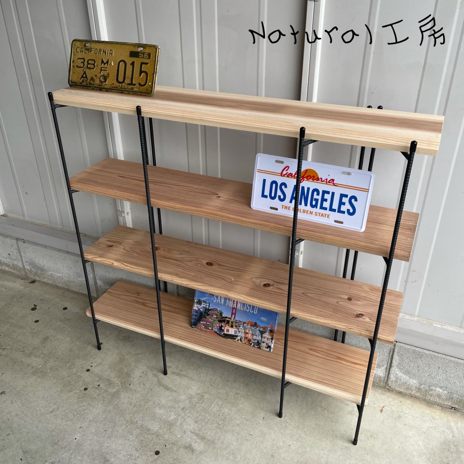 メルカリshops 手作りアイアン家具 折り畳みラック アンティーク 西海岸インテリア 幅100cm