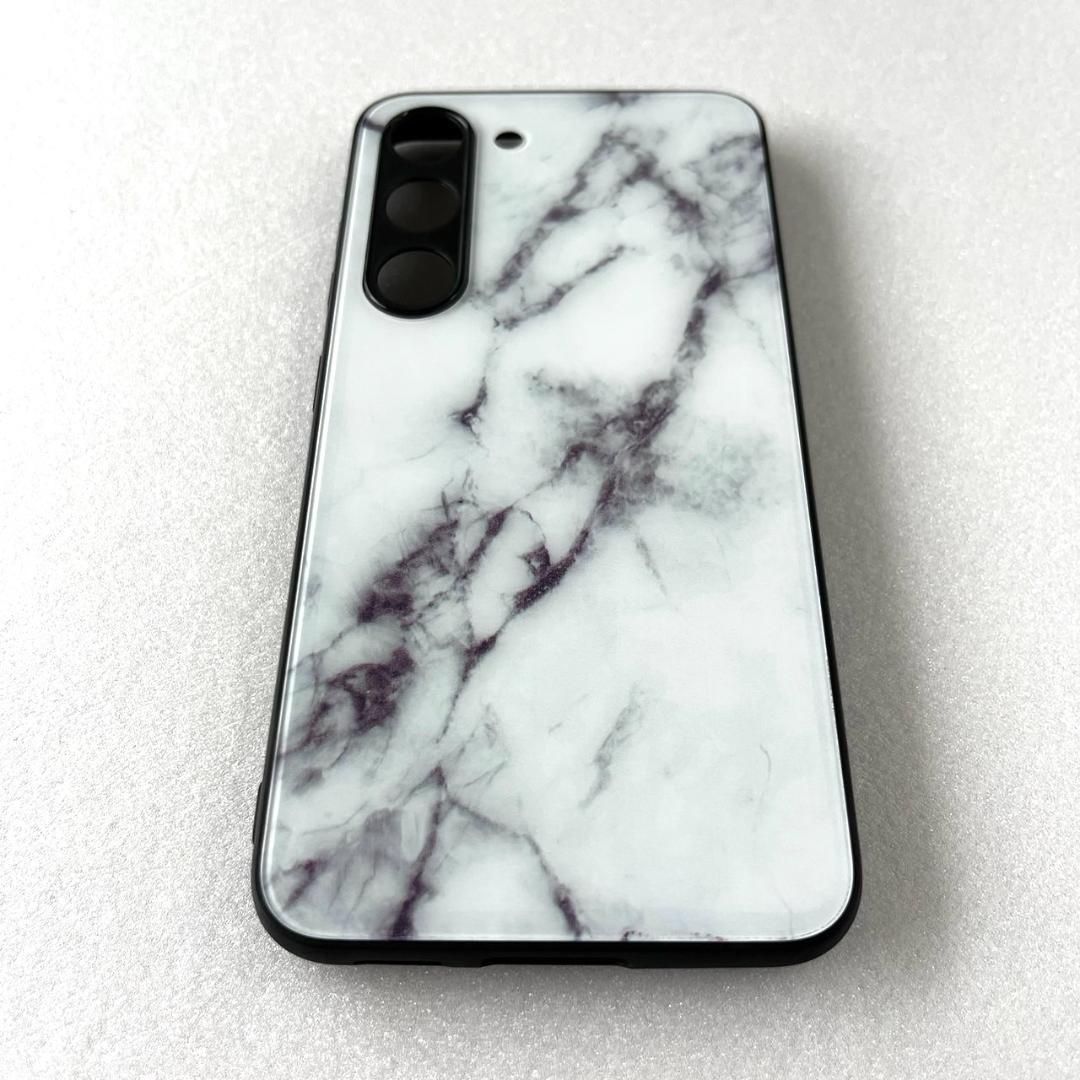 GalaxyS23 ケース 大理石 白 ホワイト かわいい ギャラクシーS23