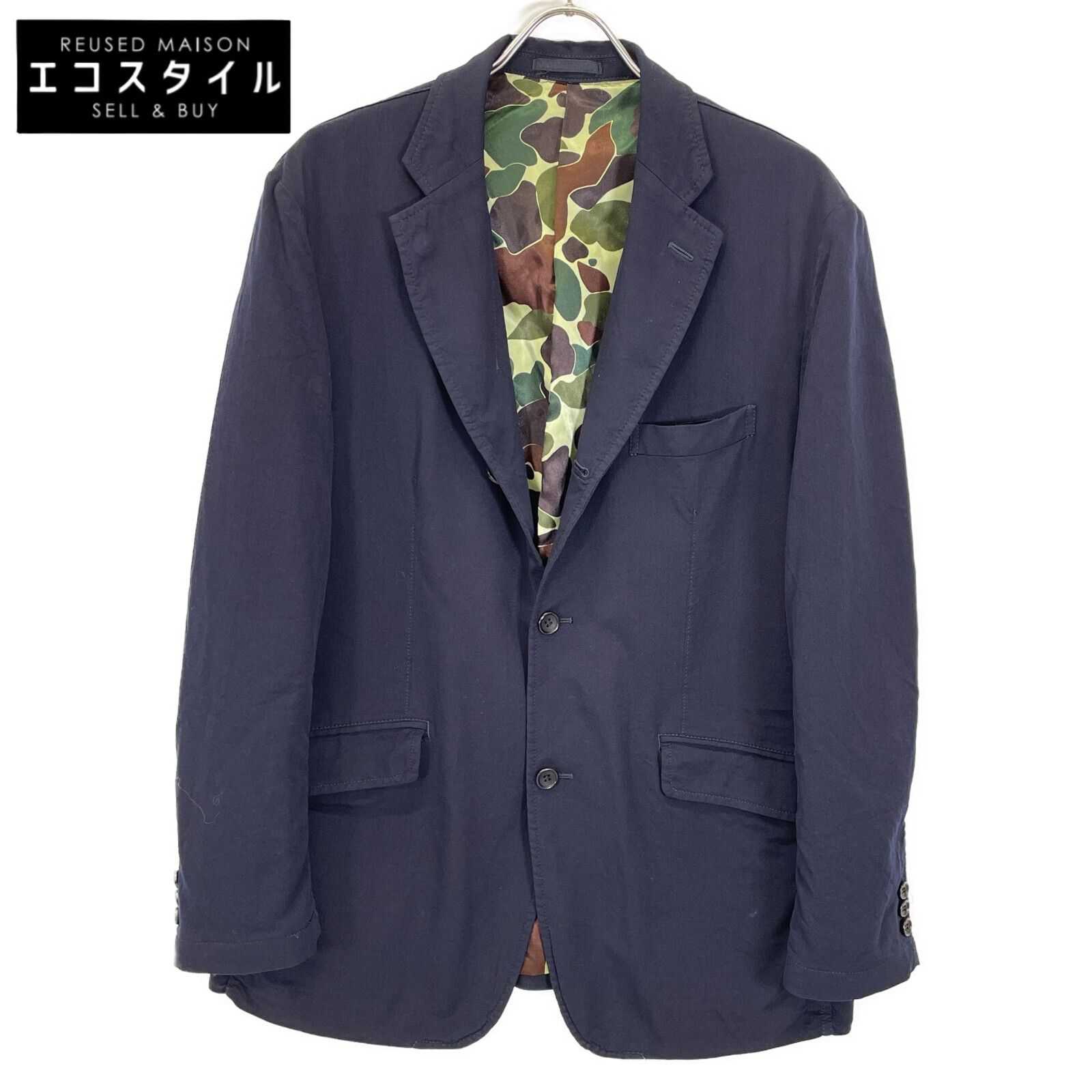 COMMEdesGARCONS HOMME コムデギャルソンオム ﾈｲﾋﾞｰ AD2017 HT-J001 製品染めｳｰﾙｻｰｼﾞﾃｰﾗｰﾄﾞｼﾞｬｹｯﾄ M