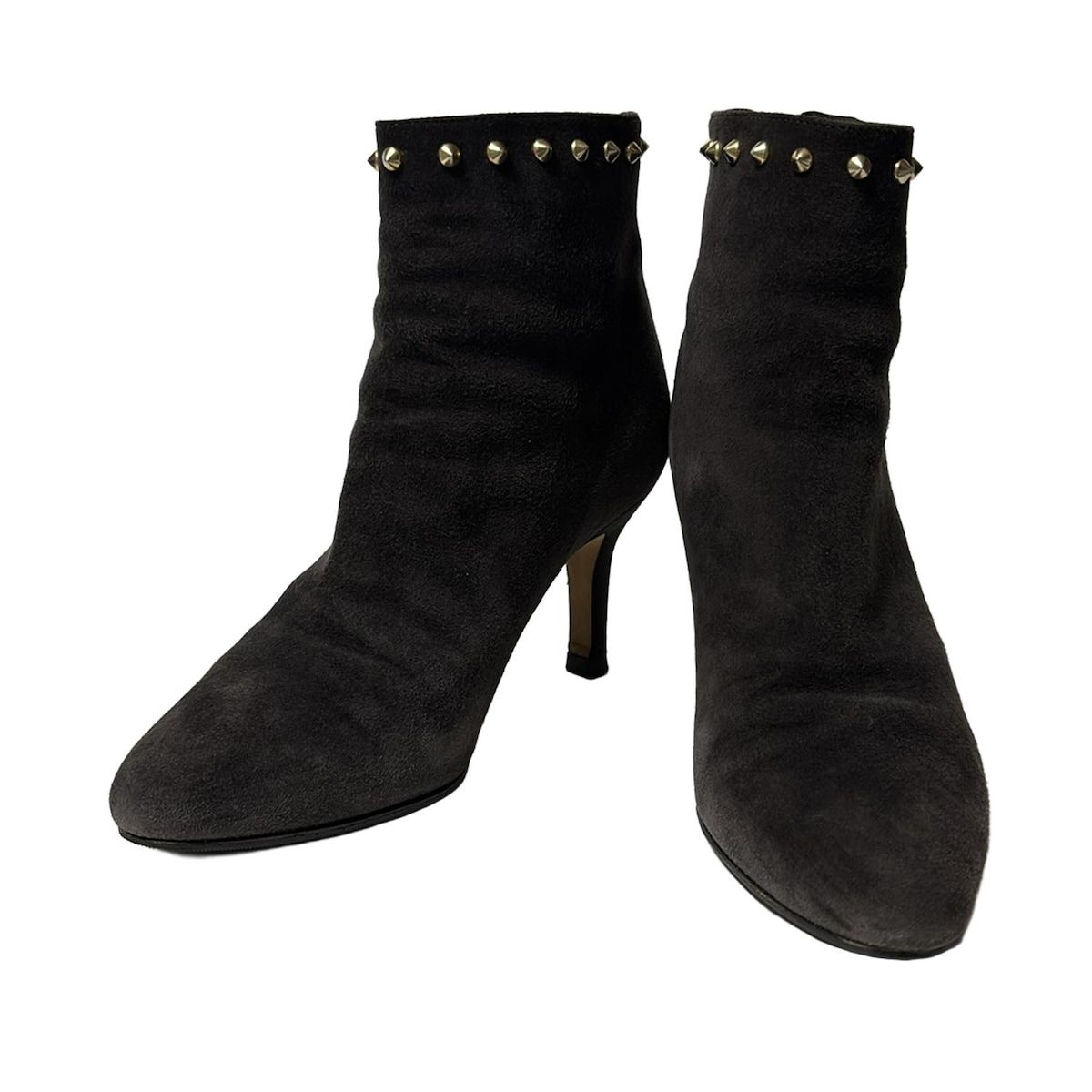 PELLICO ペリーコ ショートブーツ 35 レディース - ダークブラウン×ゴールド スタッズ