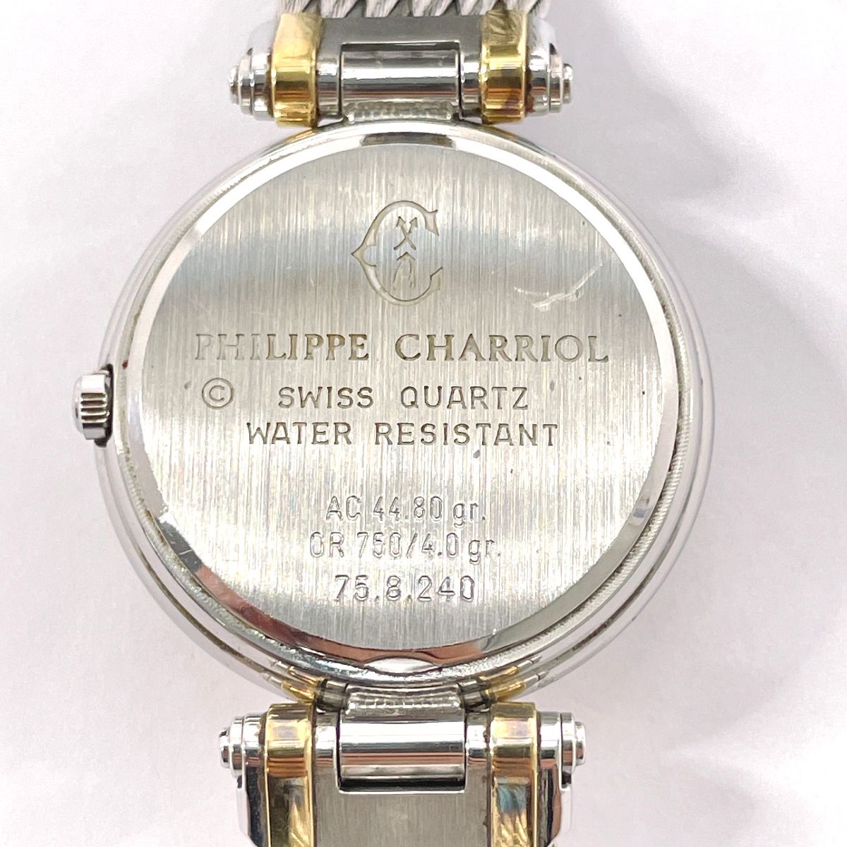 フィリップ・シャリオール ケルティック コンビ SS 腕時計 黒文字盤