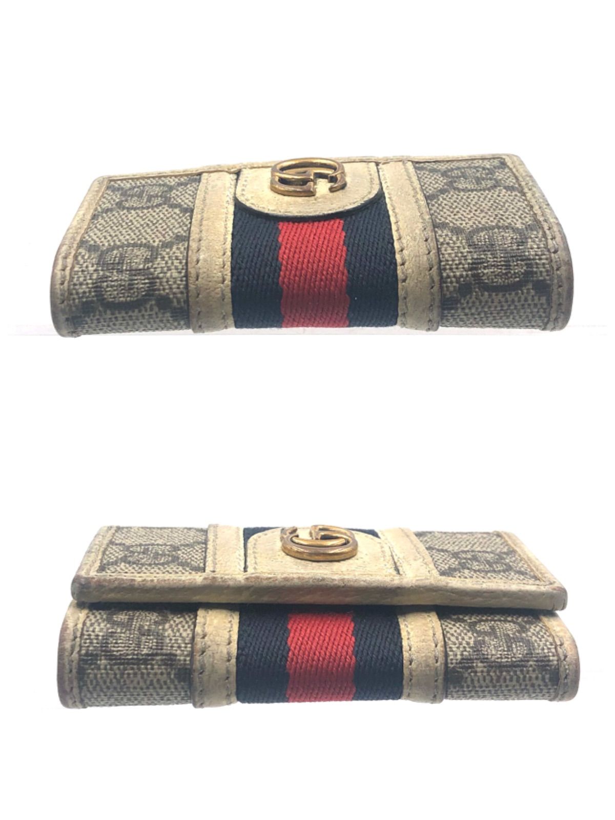 【美品】グッチ 6連 キーケース GGスプリーム マーモント シェリーライン □稀少□GUCCI グッチ オフィディア 6連キーケース GGマーモント GG