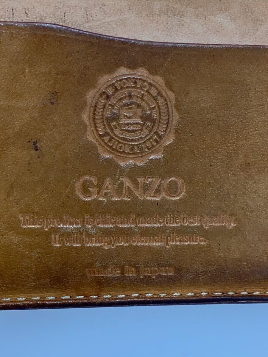 GANZO 2つ折り財布 レザー ブラック 無地 メンズ