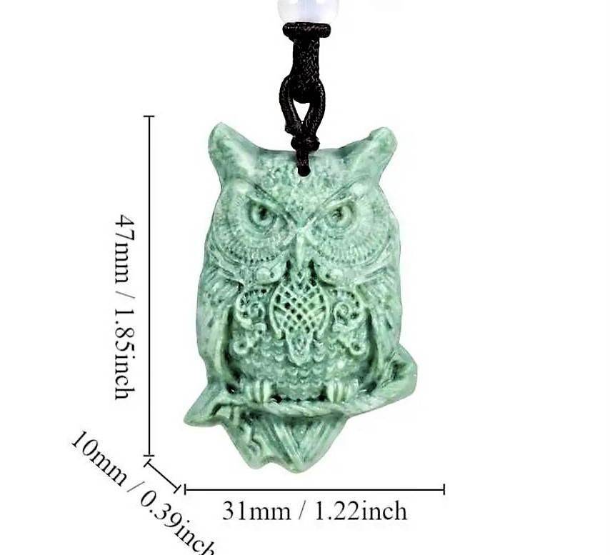 【公式ショップ】 極稀品】本翡翠(ひすい) 新疆 ☆とろみ抜群 フクロウ彫 和田 アクセサリー