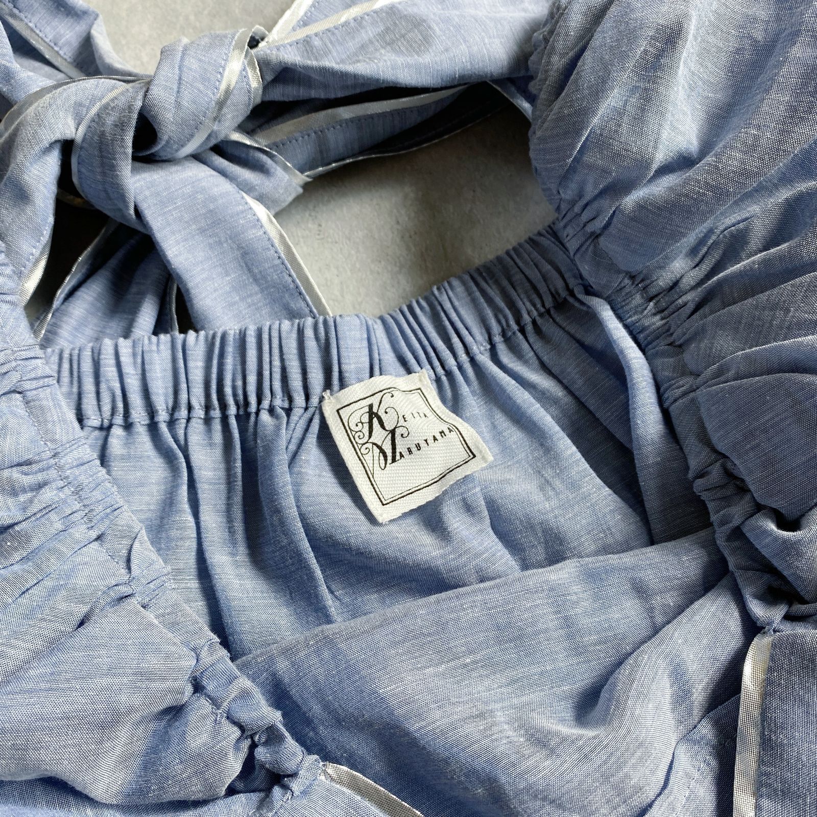 ☆定価49,500円/ケイタマルヤマ/Linen Loan ブラウス バックリボン 