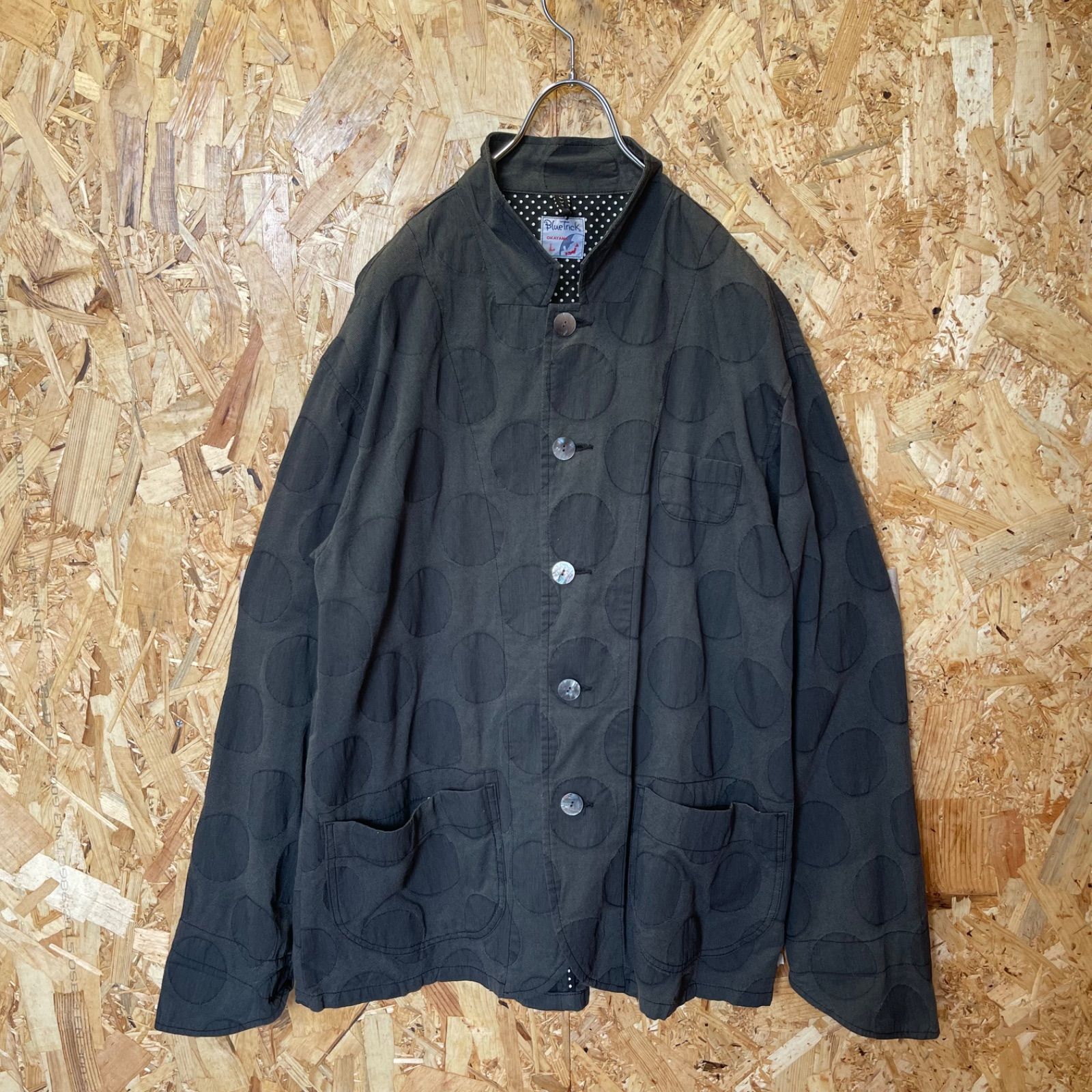 美品　Blue Trick ドット柄 シャツ　コットン　ジャケット　L 美品 Blue Trick ドット柄 コットン シャツ ジャケット L 日本製