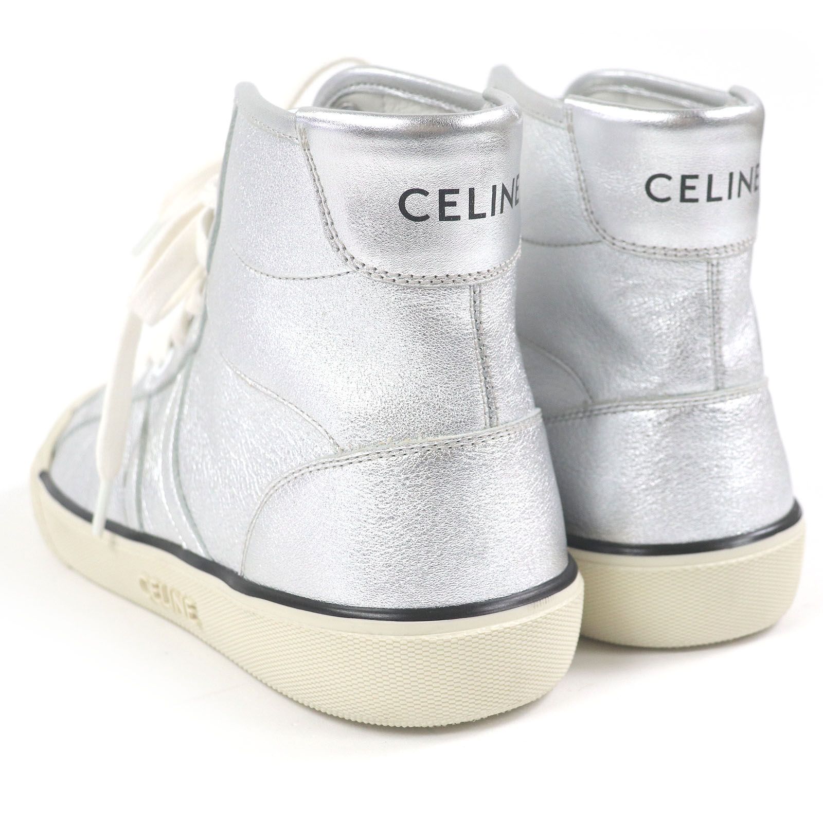 未使用CELINE シルバー レザー スニーカー シルバー（銀色）系 CELINE(セリーヌ) スニーカー(レディース