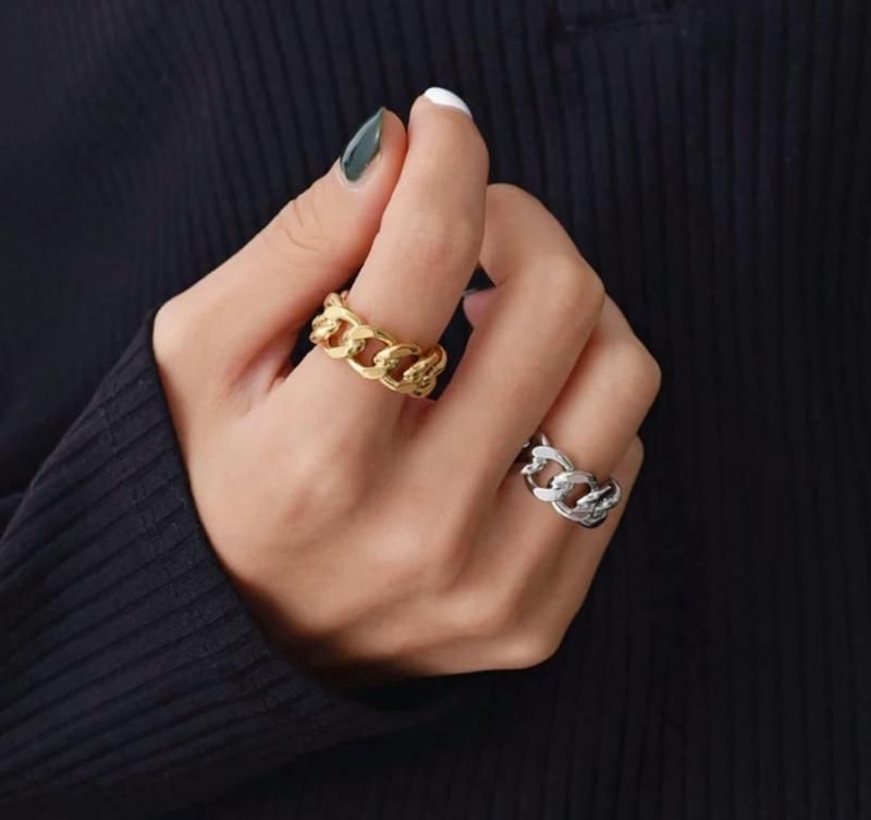 Pt999／Pt850プラチナ製のチェーン付きオープンリング 喜平リング