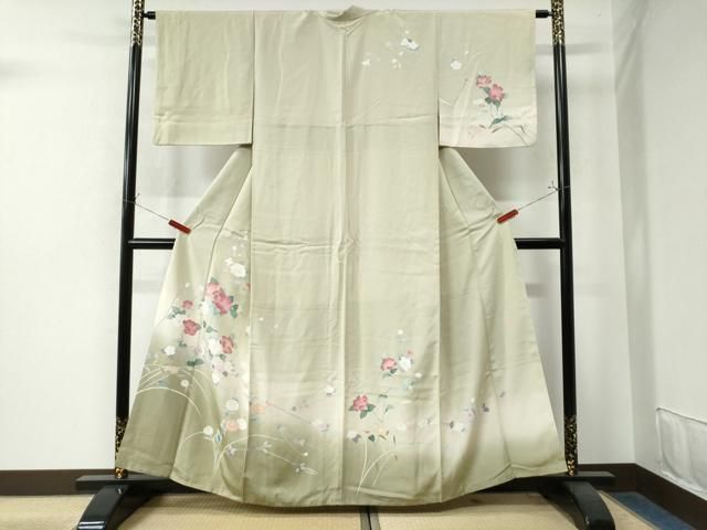 平和屋着物●訪問着 友禅 作家物 枝花文 金彩 正絹 ♥ CAAW8351yc