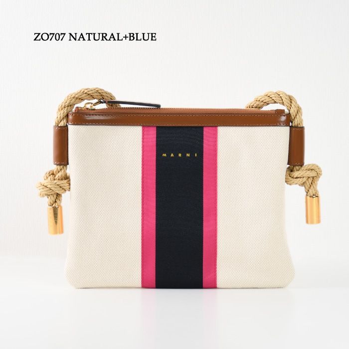 MARNI マルニ バッグ ストライプ キャンバスショルダーバッグ