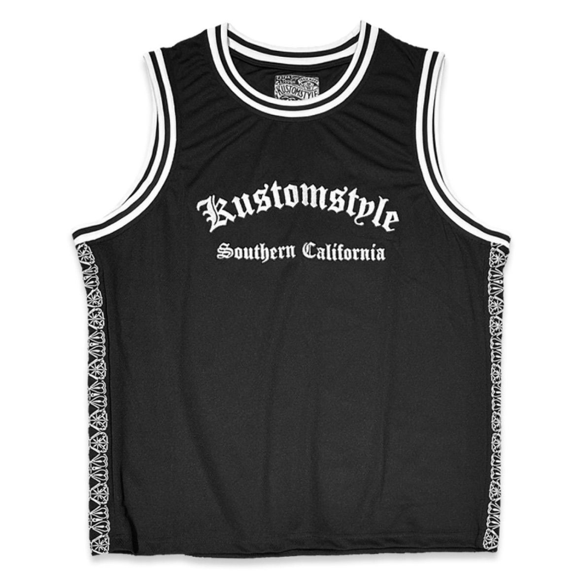 KUSTOMSTYLE カスタムスタイル KSTANK2508NY GARDEN GROVE BASKET TANK JERSEY メッシュ タンクトップ ジャージー COLOR BK