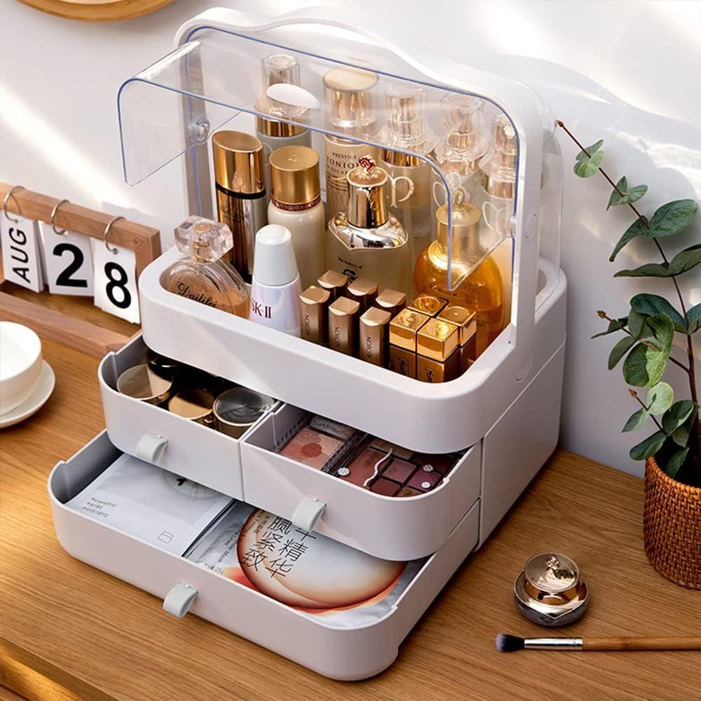 JPMG メイクボックス 化粧品収納ボックス コスメ収納 大容量 蓋付き