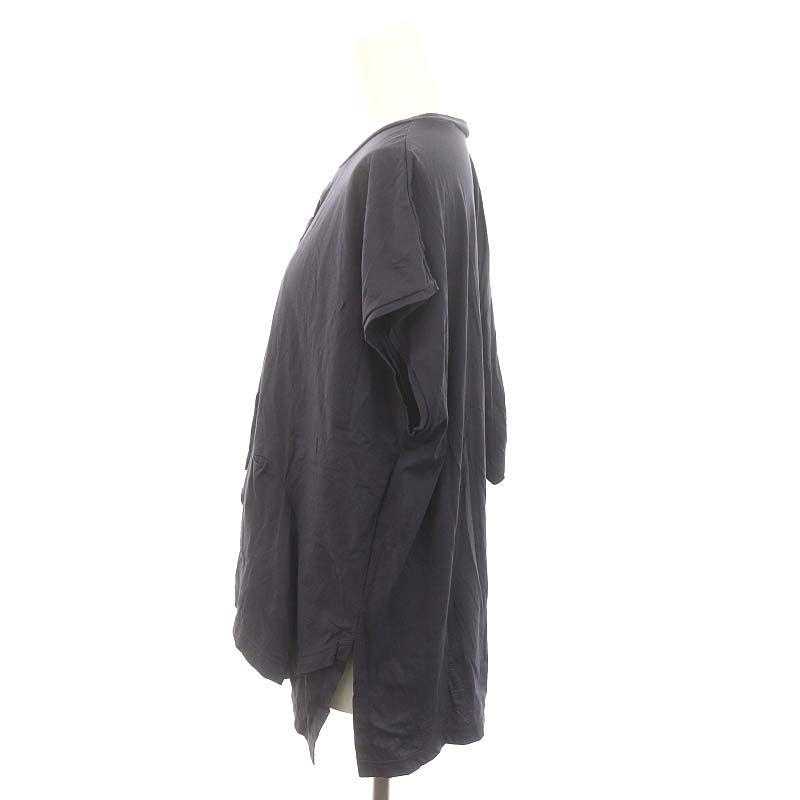  エンフォルド ENFOLD 24 AW ROYAL ORGANIC T-SHIRT カットソー 変形 半袖 38 チャコール MF OS 半袖(Tシャツ) Tシャツ カットソー