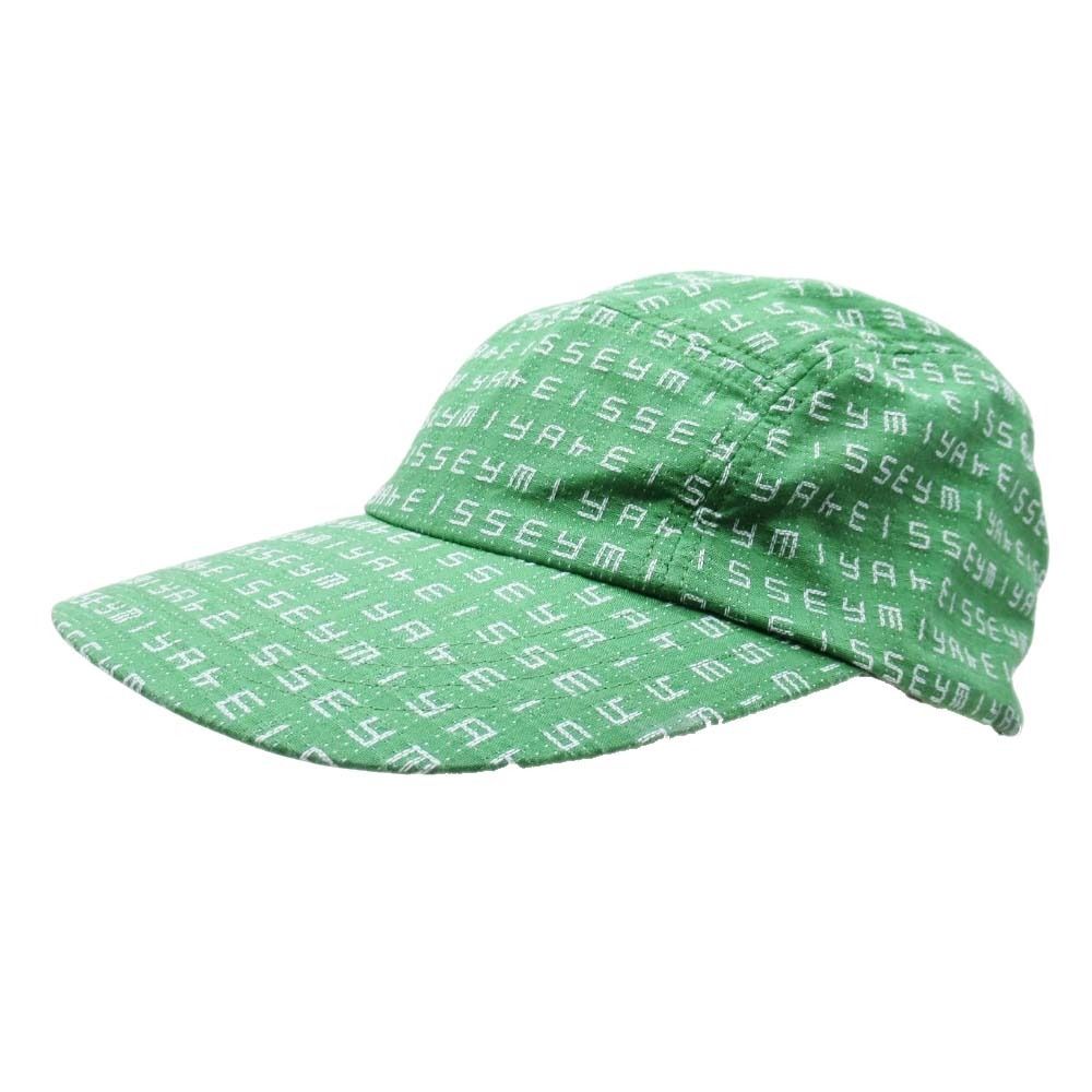 20ss ISSEY MIYAKE イッセイミヤケ ロゴステッチ ジェットキャップ 5パネル 帽子 緑 グリーン IM02AA532 メンズ レディース 古着