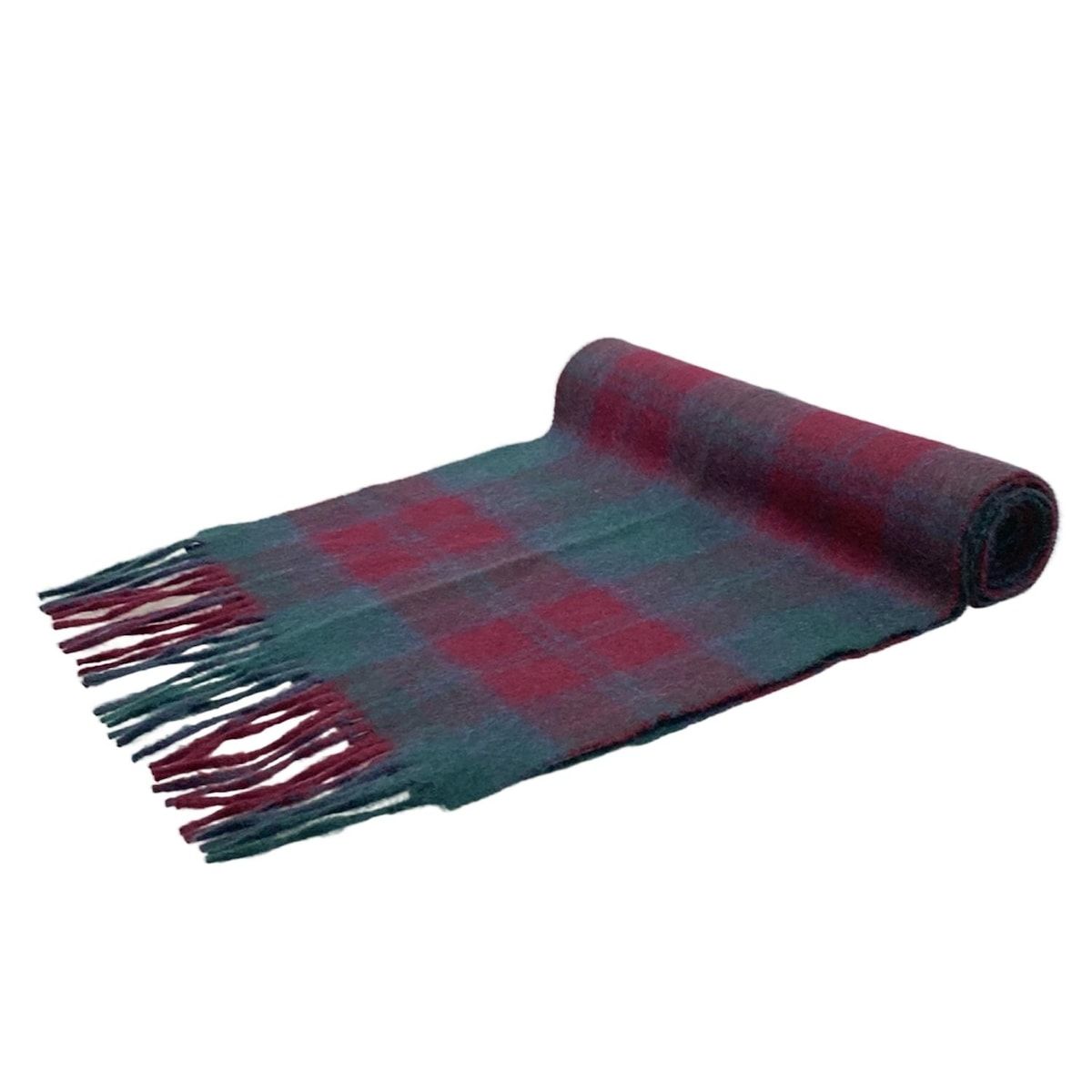 Paul Smith Collection ポール スミス コレクション マフラー - ボルドー×ブルーグリーン チェック柄 カシミヤ