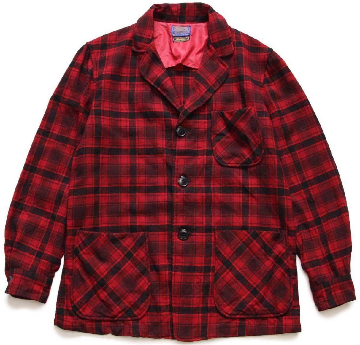 60s PENDLETONペンドルトン タータンチェック 3つボタン ウール  