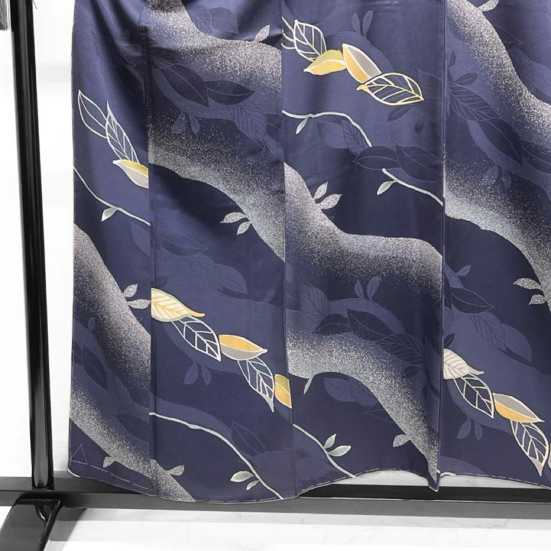 未着用 小紋 リーフ たたき染 斜め縞 流水 着物 032a d - メルカリ