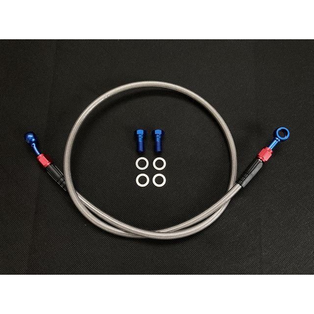 GPZ400F F2 メッシュブレーキホース ブラック 30cmロング 国産 GSX400F メッシュ ブレーキホース フロント⁄3本 純正長 スモーク