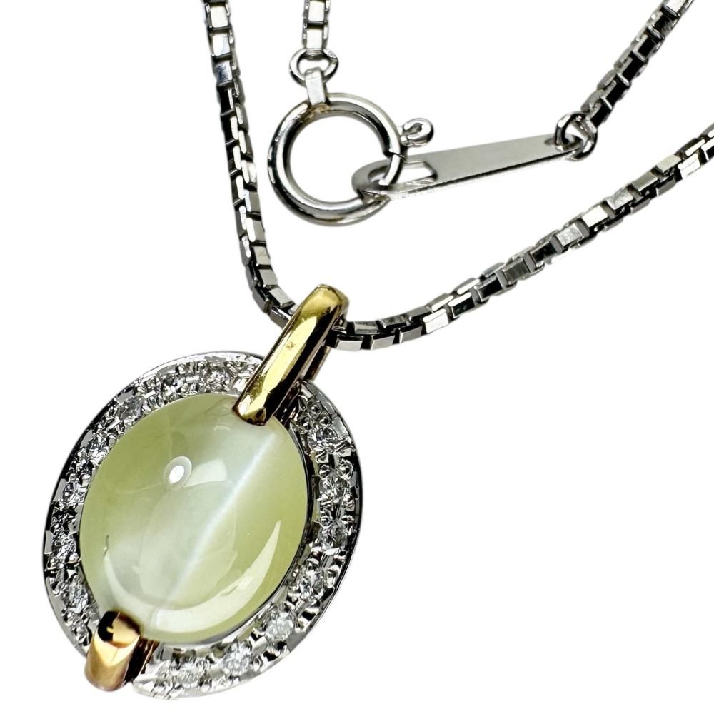 クリソベリルキャッツアイ 2.42ct ダイヤモンド 0.11ct クリソベリルキャッツアイ 2.42ct ダイヤモンド 0.11ct