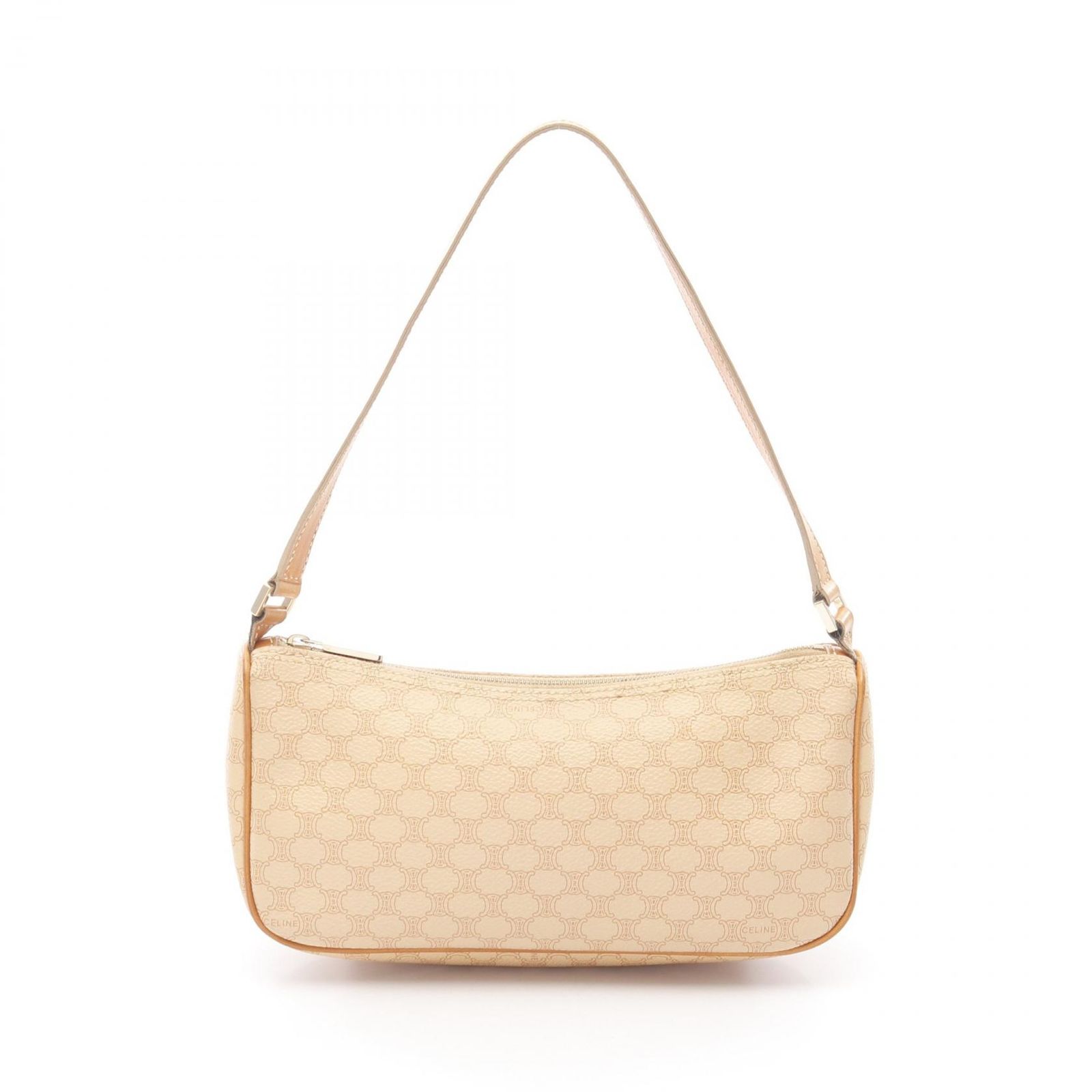 セリーヌ CELINE ショルダーバッグ マカダム ベージュ PVCコーティング 