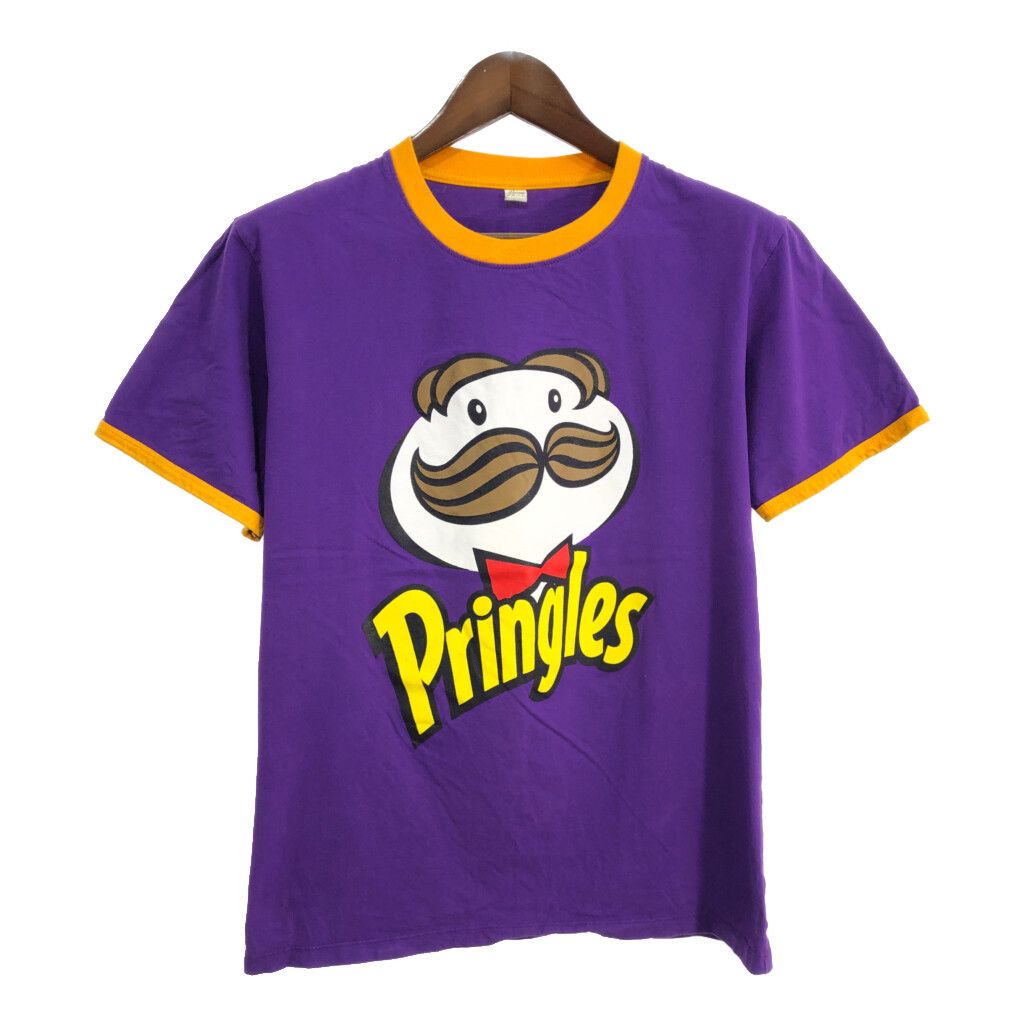 ブートレグ Pringles プリングルズ リンガーＴシャツ ロゴ パープル メンズ XL 古着 T8458