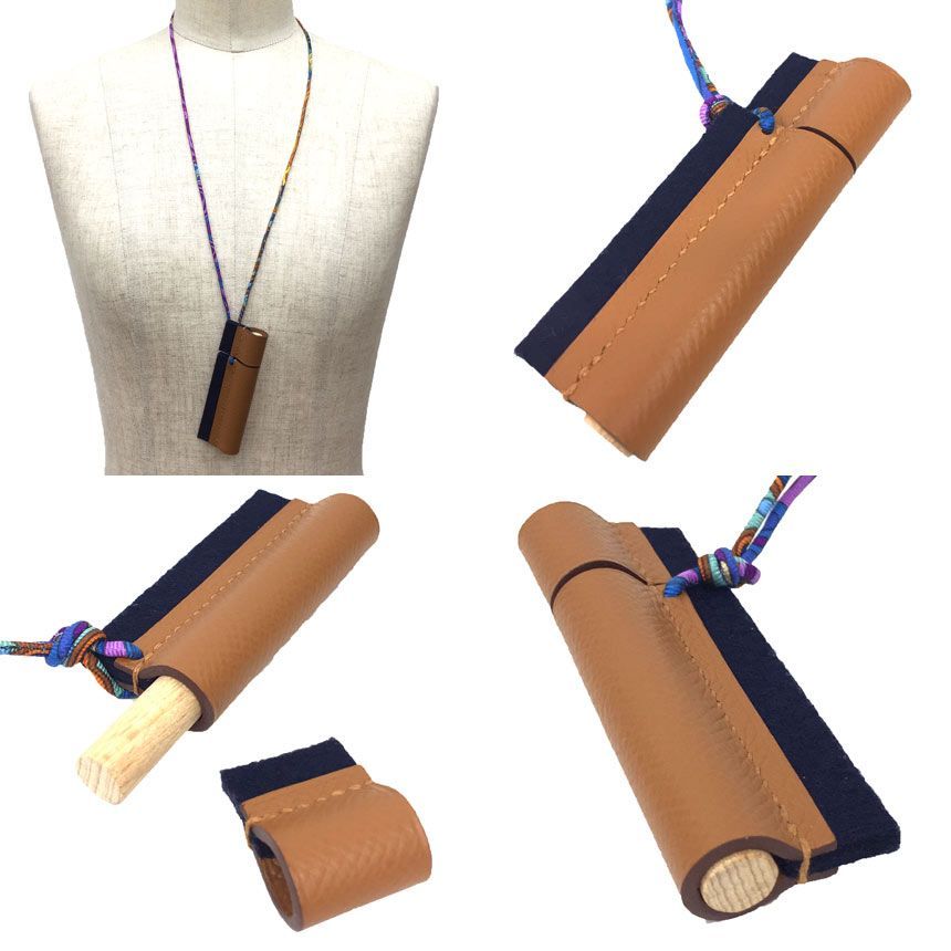 HERMES エルメス petit H プティアッシュ 印鑑ケース ストラップ付 ♥ aq11985