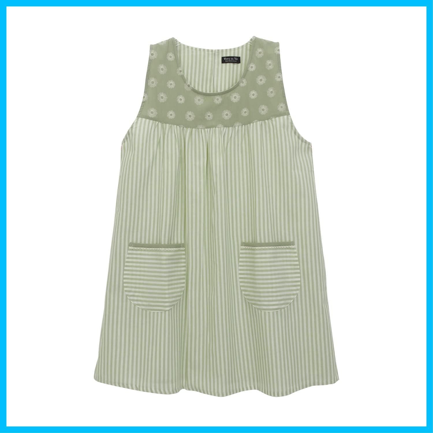 人気商品 エプロン 切り替えが可愛い レディース ニシキ ポケット付き