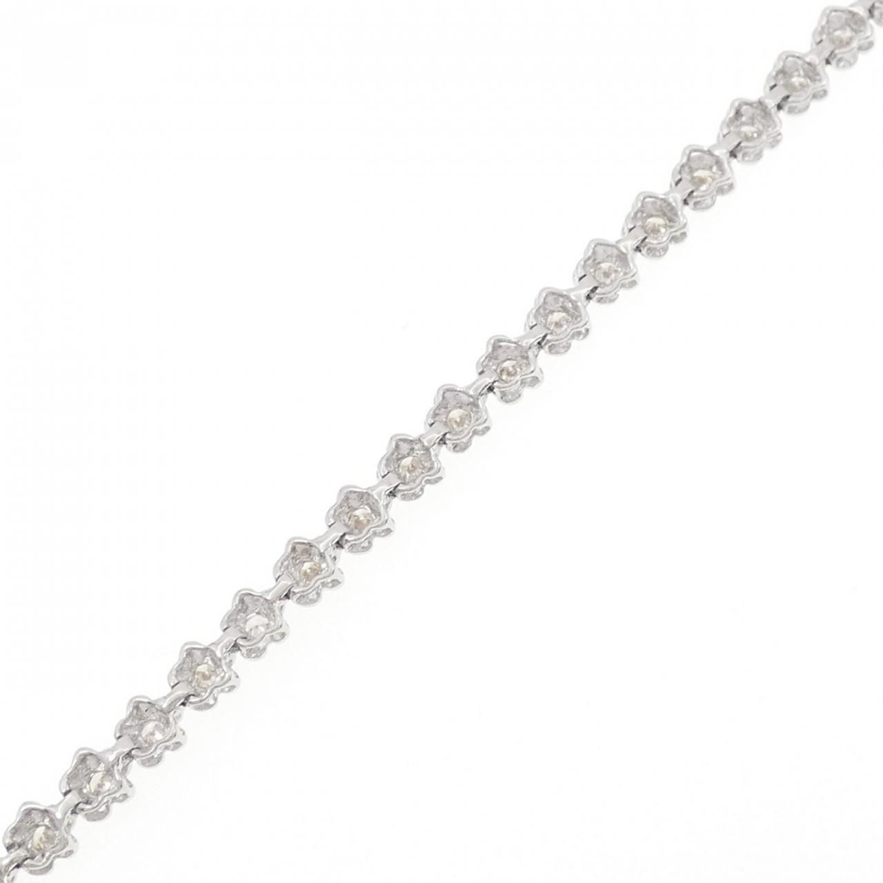 K18WG フラワー ダイヤモンド ブレスレット 1.00CT
