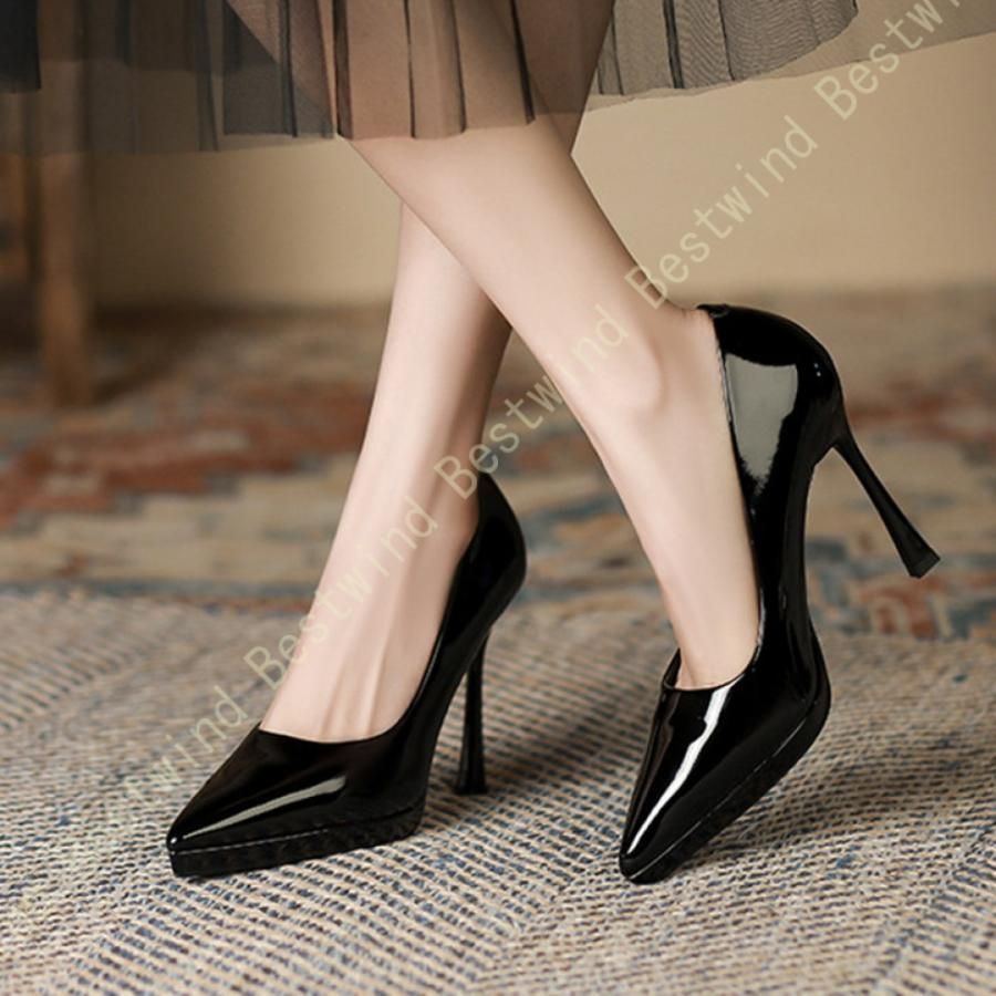 エナメル パンプス 痛くない 大きいサイズ ハイヒール 10.5cm