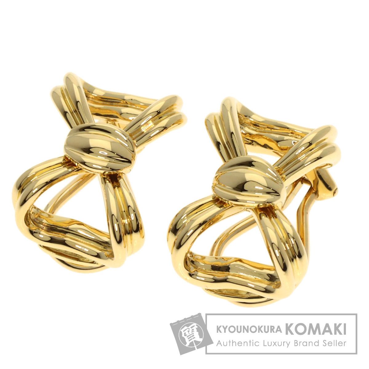 TIFFANY-Co. ティファニー リボン イヤリング K18YG レディース