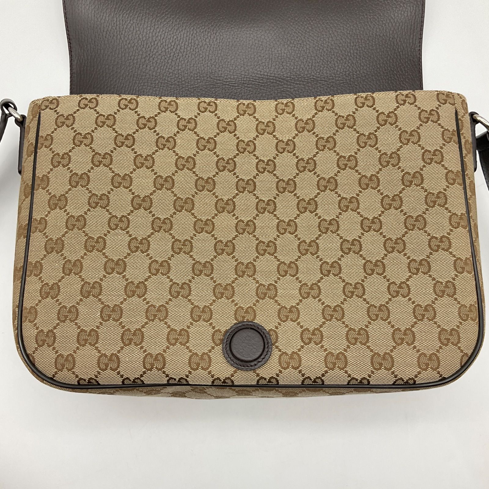 ▽GUCCI グッチ GGキャンバス レザー ショルダーバッグ