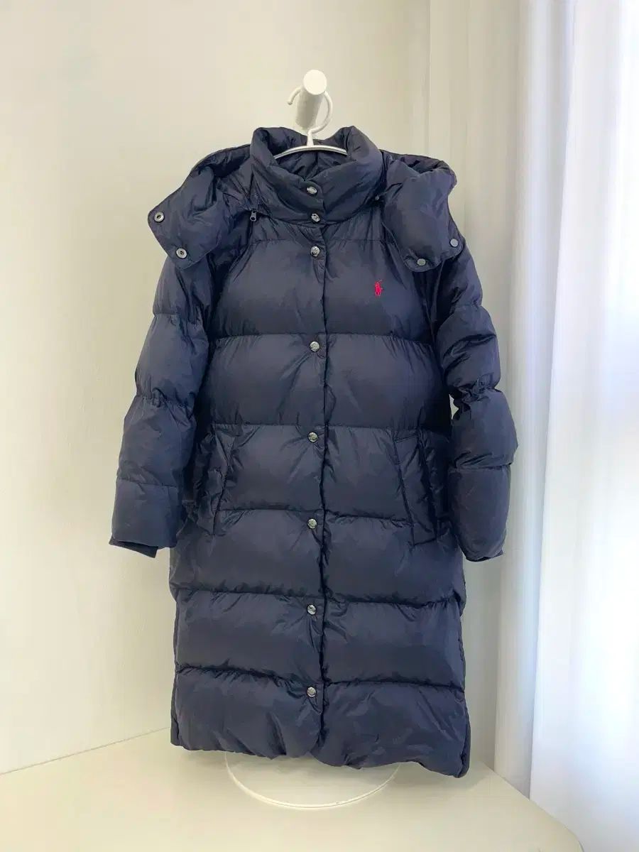 ポロ キッズ ダウンジャケット ロング丈 パファー M 8-10