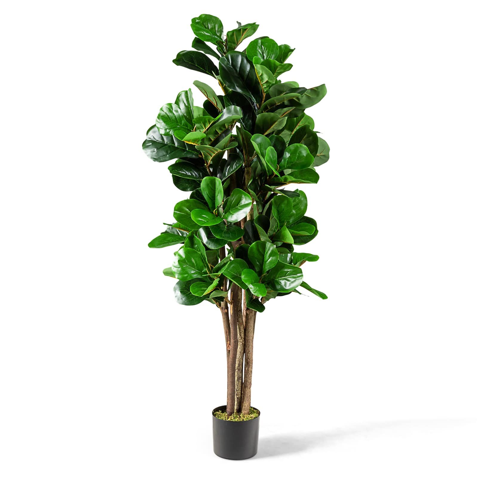 TANGKULA 観葉植物 フェイク ガジュマル フェイクグリーン 大型 150cm 人工観葉植物 造花 インテリア 室内 屋外 フェイク植物 人工 観葉植物 水やり不要 枯れない 盆栽植物 150cm