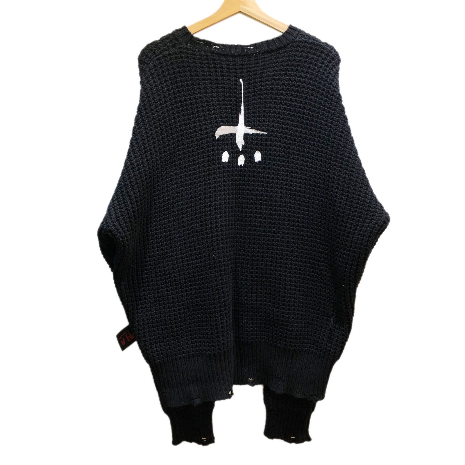 CVTVLIST カタリスト Crash Processing Logo Embroidery Damage Knit Sweater Black  クラッシュ加工 ロゴ刺繍 ダメージ ニットセーター ブラック 2301100202 - メルカリ