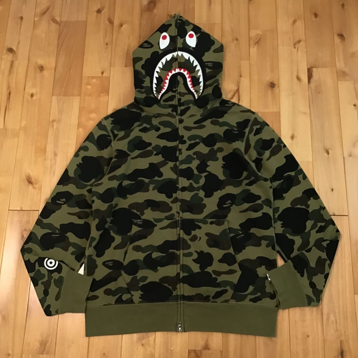 ☆XL☆ 1st camo green シャーク パーカー shark full zip hoodie a 