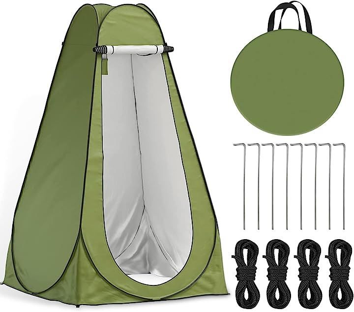 IVV 着替えテント ワンタッチ 一人用 プライベートテント ポップアップテント 収納袋付き 120 x 195cm( グリーン, 1人) 