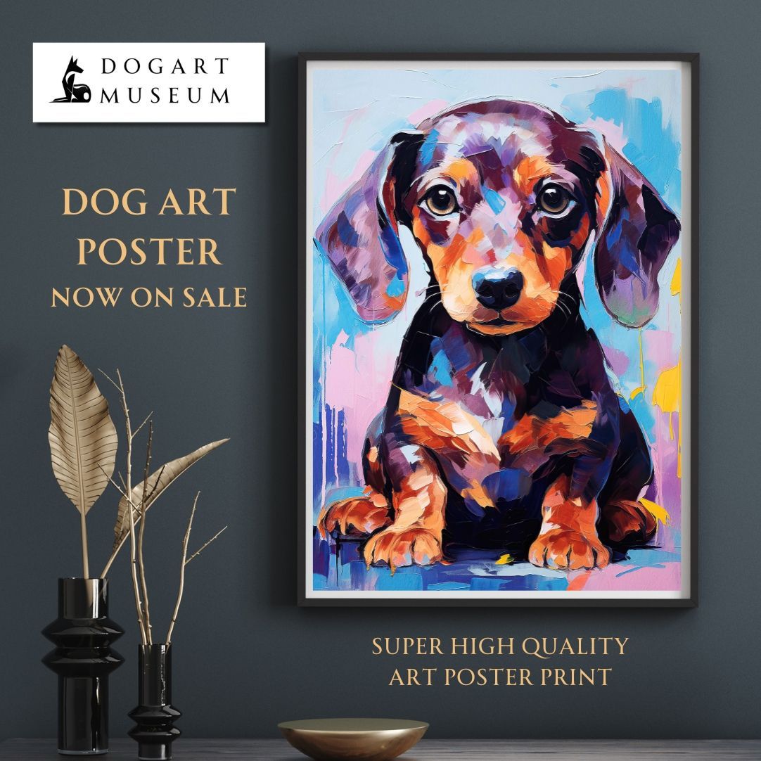 まなざし - ダックスフンド犬の子犬 No.2】アートポスター 犬の絵 犬の