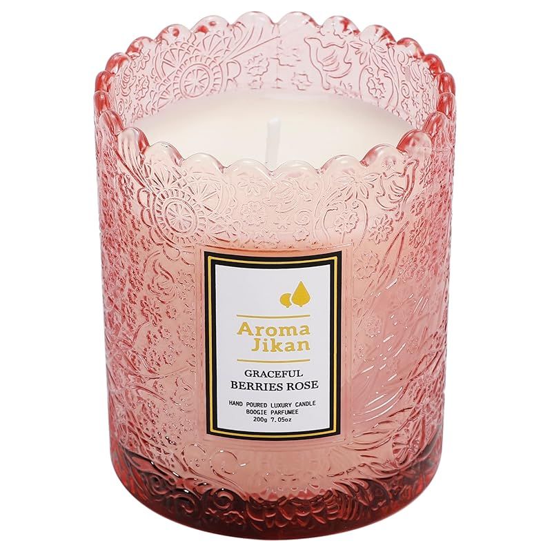 Aroma Jikan アロマキャンドル グラシフルベリーローズ バラの香り フローラル系 200g 35時間 GracefulBerriesRose 天然素材 ソイワックス ギフト 母の日 ホワイトデー バレンタイン 1