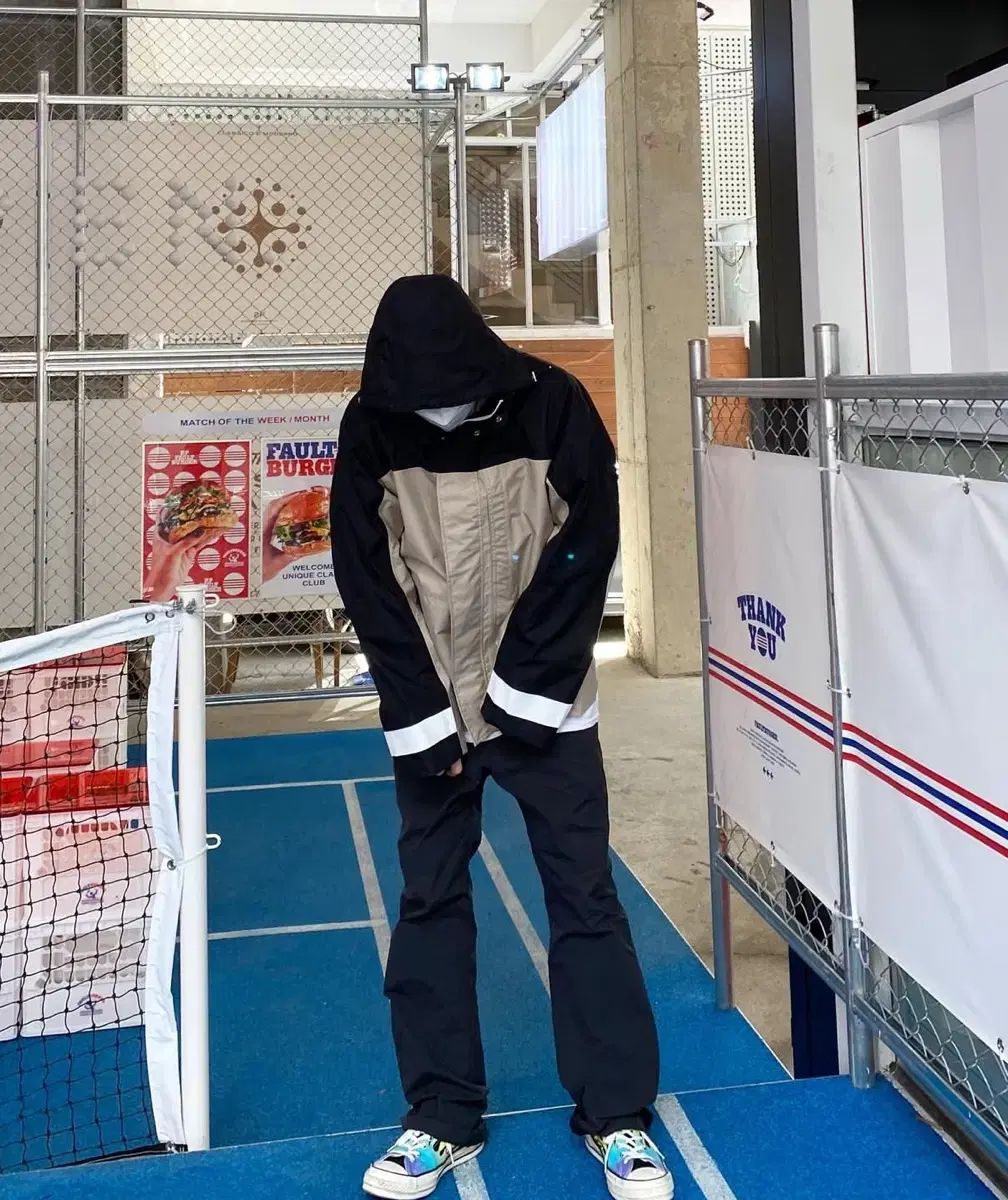 アンタイトルド ナイロン サイドジッパーパンツ