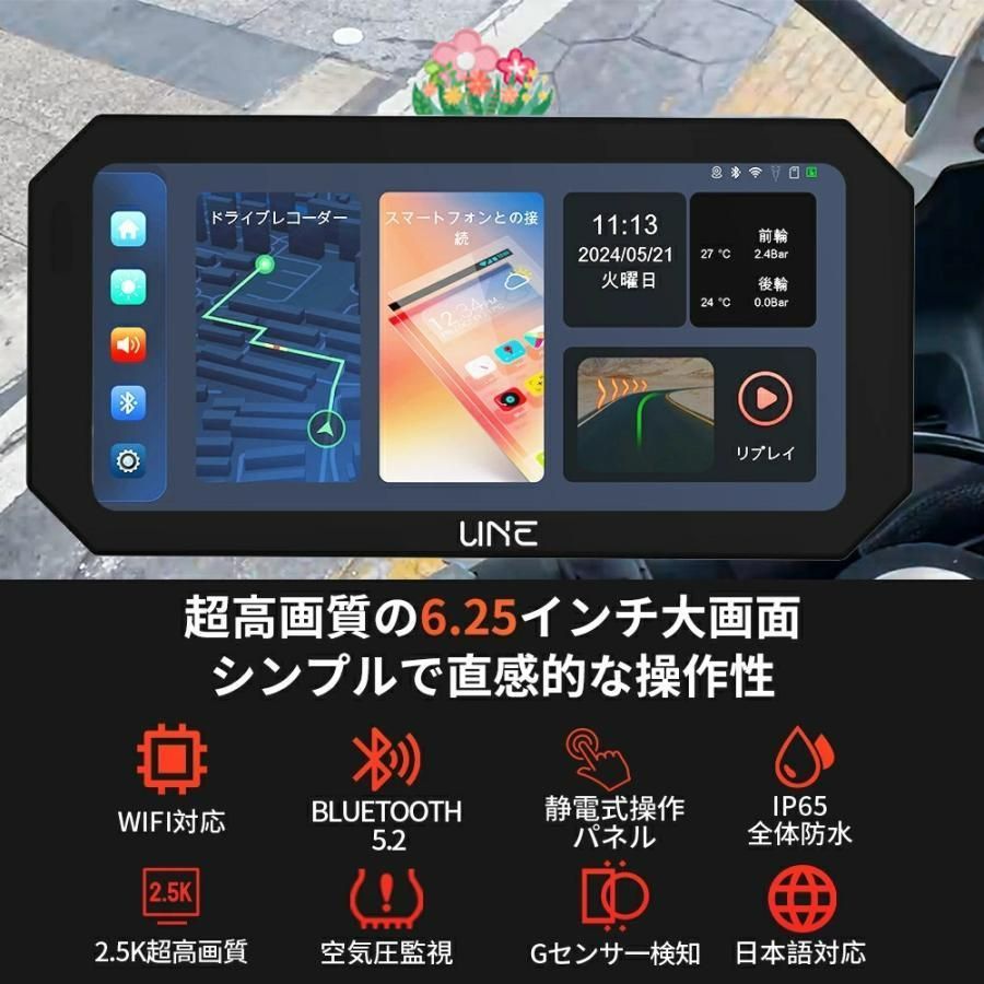 新品☆carplay Android Autoカーナビ ドライブレコーダー ドライブレコーダー バイク用 Carplay Android auto ナビ カー